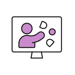 Icon of a person conducting training.